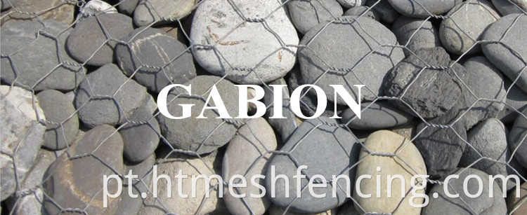 Gaiolas de pedra hexagonal galvanizadas gabion cestas de gabion malha para parede do rio